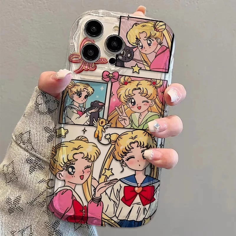 彩色插画美少女适用iPhone16promax苹果15防摔手机壳14小众13新款