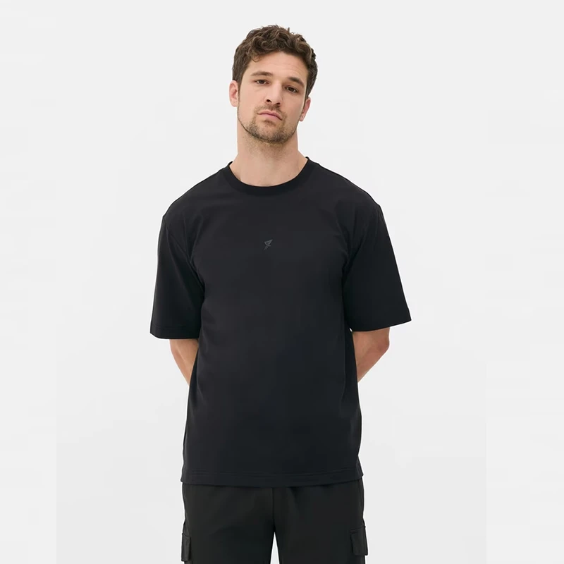 短袖T恤男士青年夏季圆领宽松四面弹力吸湿透气薄款半袖打底衫