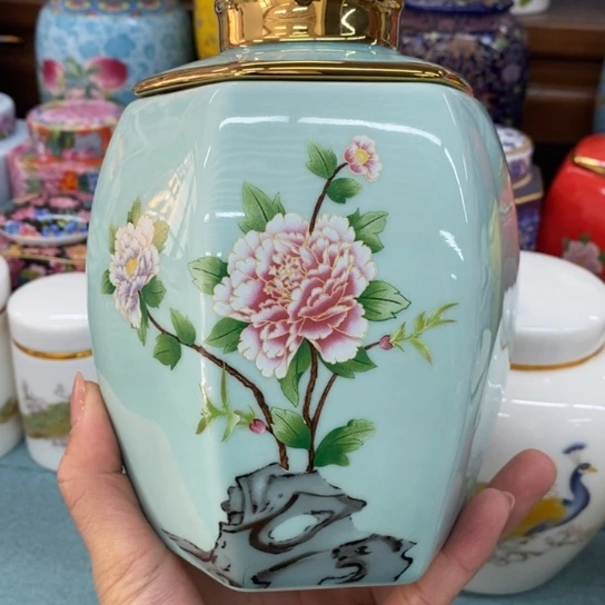 瓷片陶瓷茶叶罐密封罐