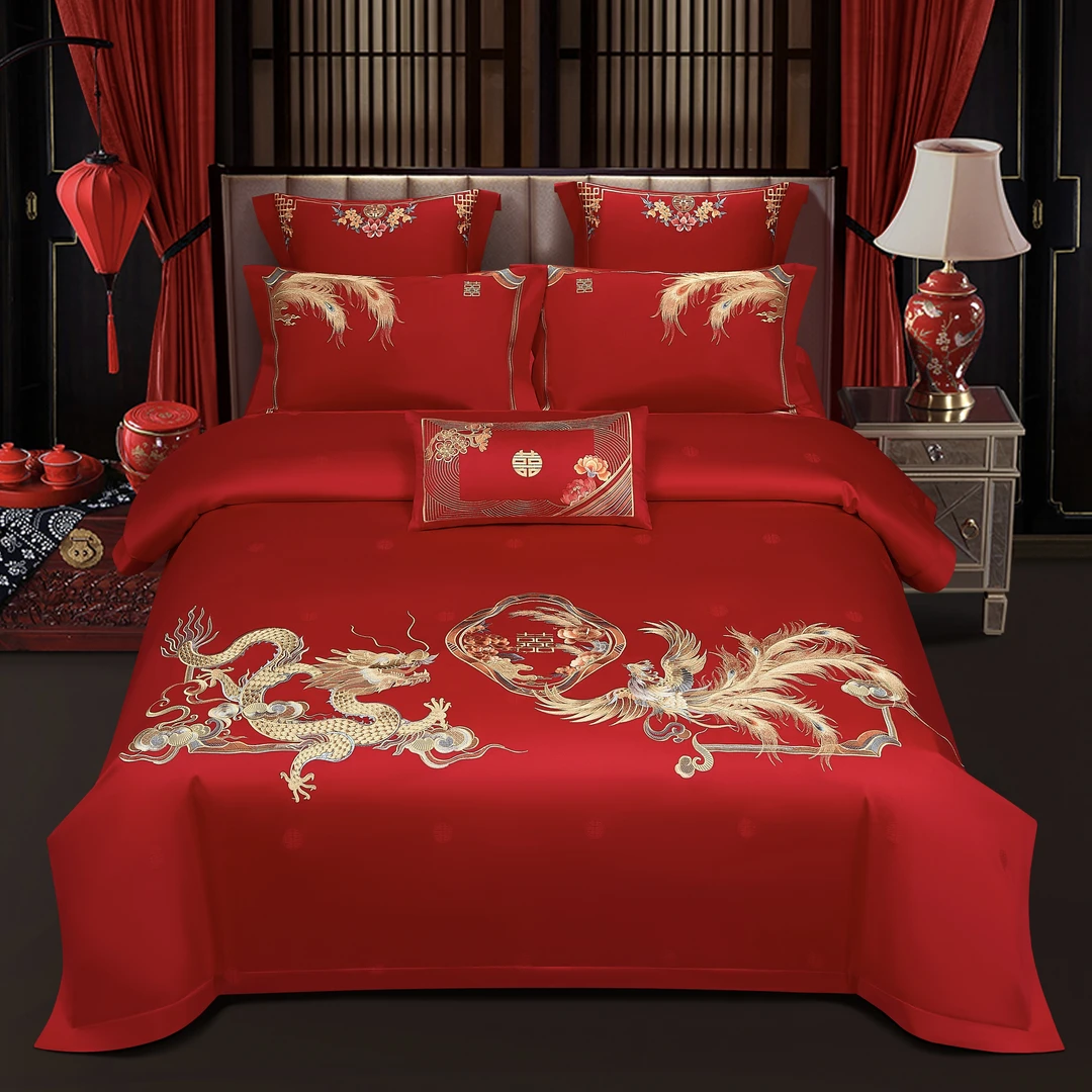 【醉兰陵】新款高端提花绣花长绒棉系列婚庆多件套