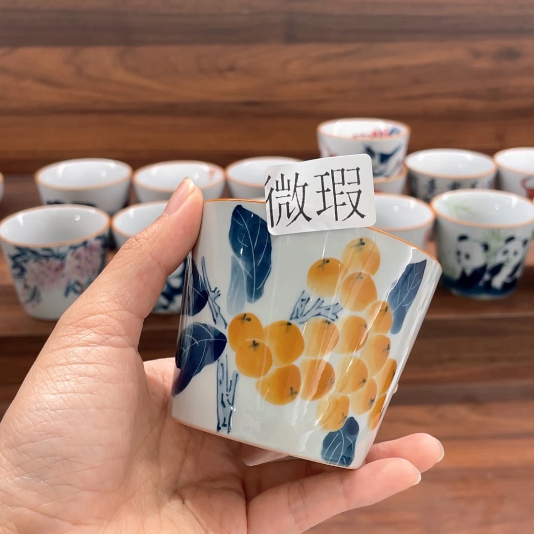 釉下手绘茶具微瑕