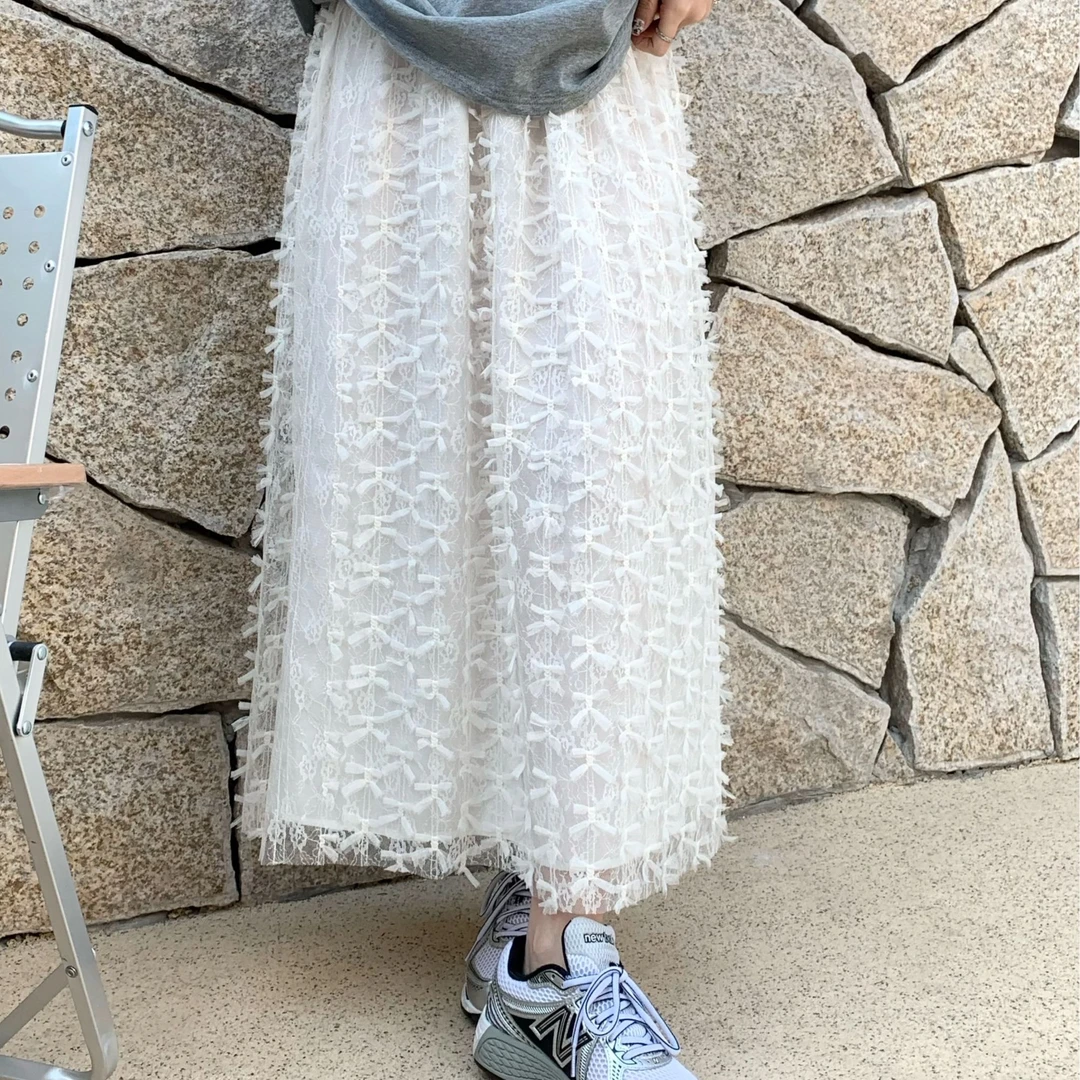 SUNCC现货 蝴蝶包围 春季新气质立体蝴蝶结温柔百搭小众设计半裙