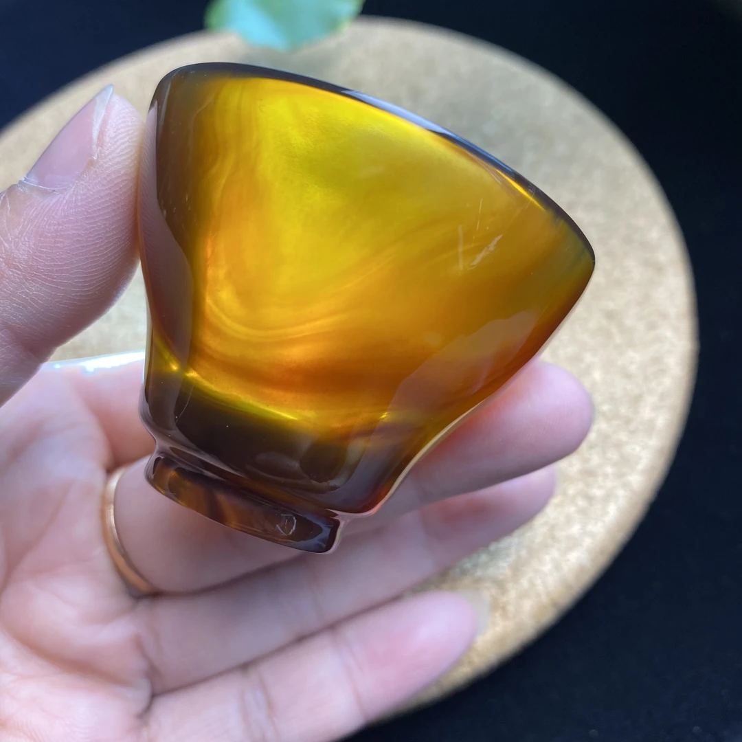 【简珀】手工琥珀杯，高品质、无无任何瑕疵杂点，