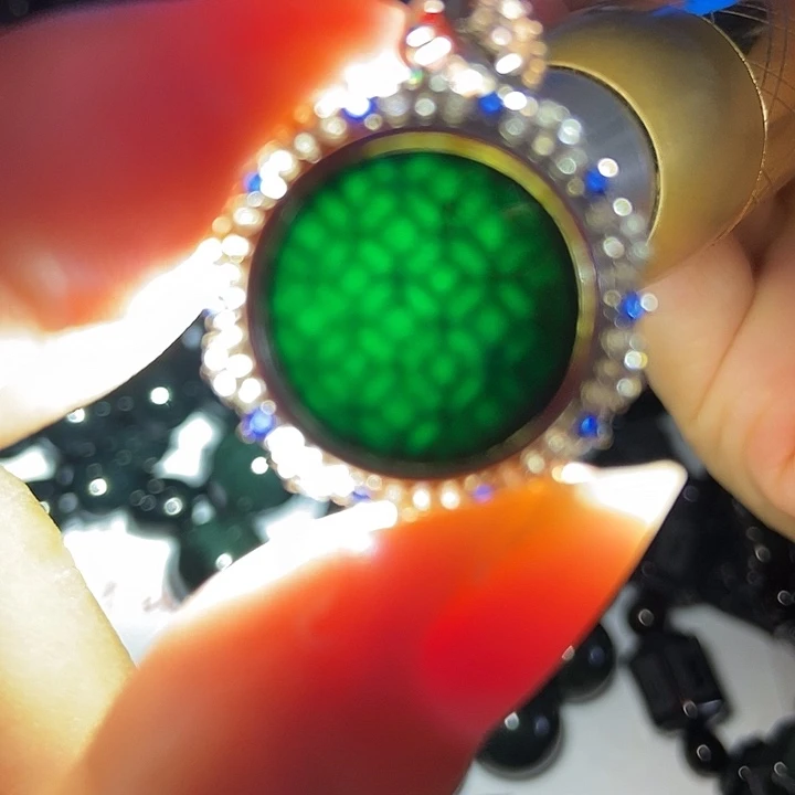 翡翠银S925镶嵌颈饰墨翠