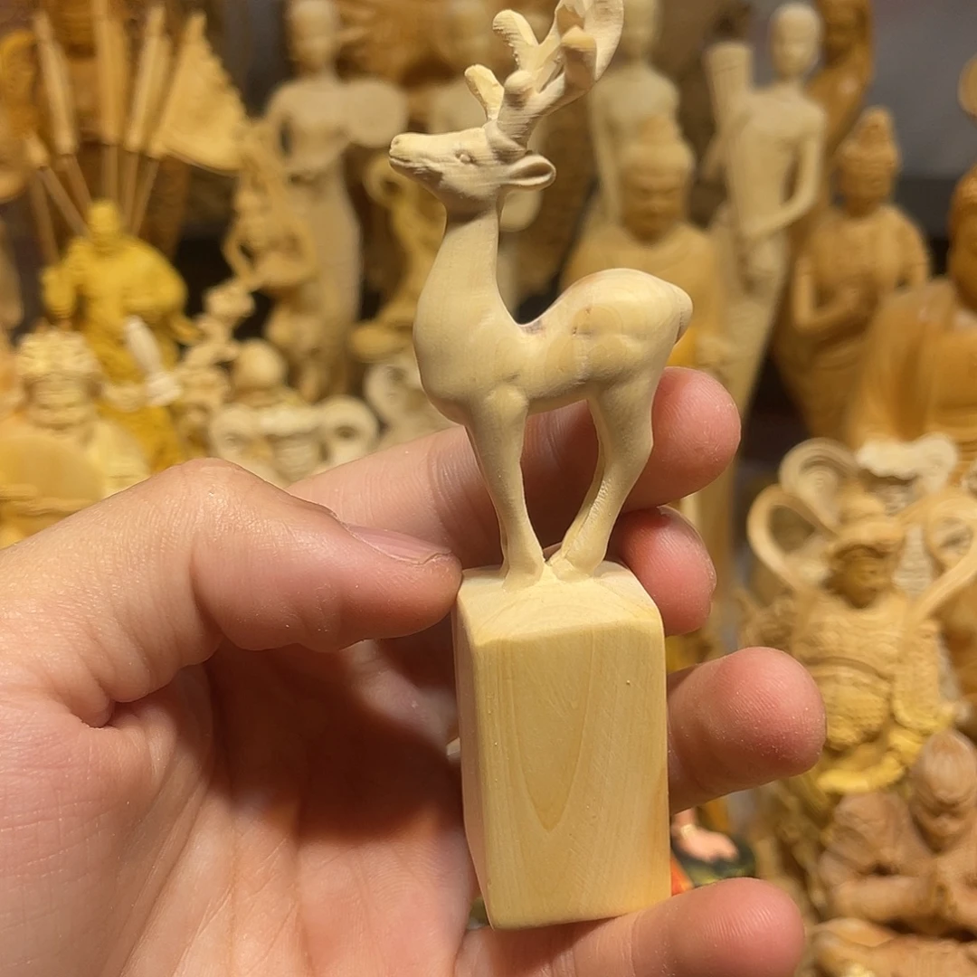 黄杨木小瑕疵鹿印章