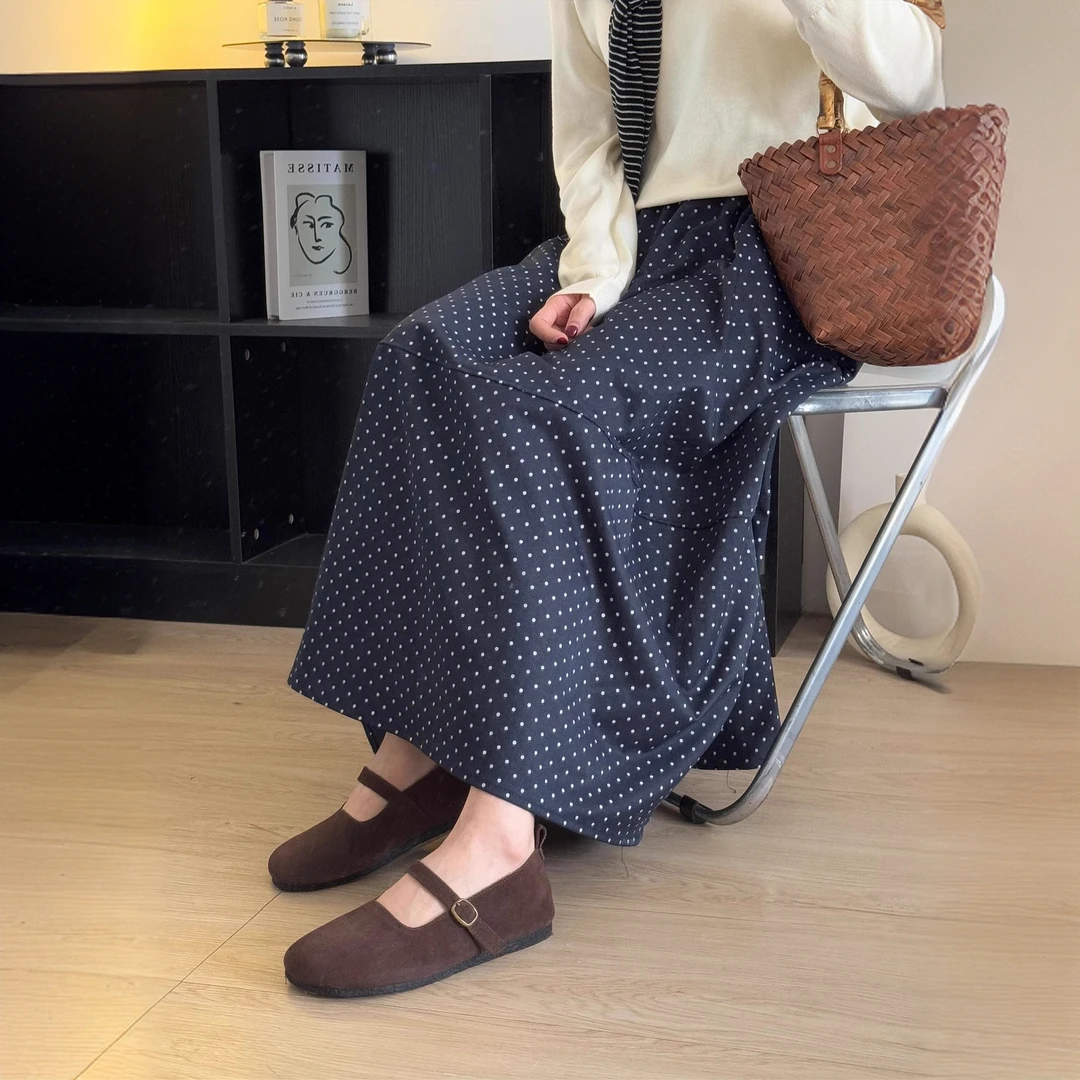 日韩系波点半身裙裙子女夏2025新款大码身材显瘦A字裙花苞裙