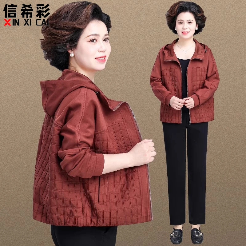 中年妈妈秋装夹棉外套短款2025新款秋冬上衣中老年女春秋二棉轻薄
