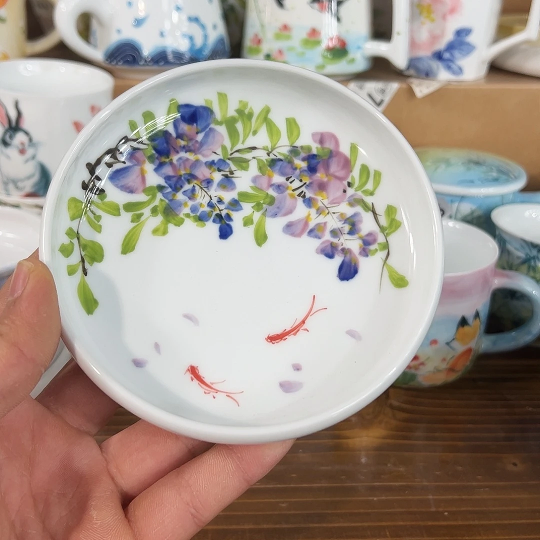 陶瓷景德镇高温釉下陶瓷5寸小圆碟