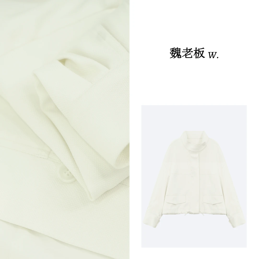 W.Diva【晨雾】醋酸高档时尚洋气百搭长袖外套纯欲慵懒风51C101437