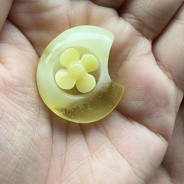 琥珀未镶嵌珠宝奇石月亮电风扇