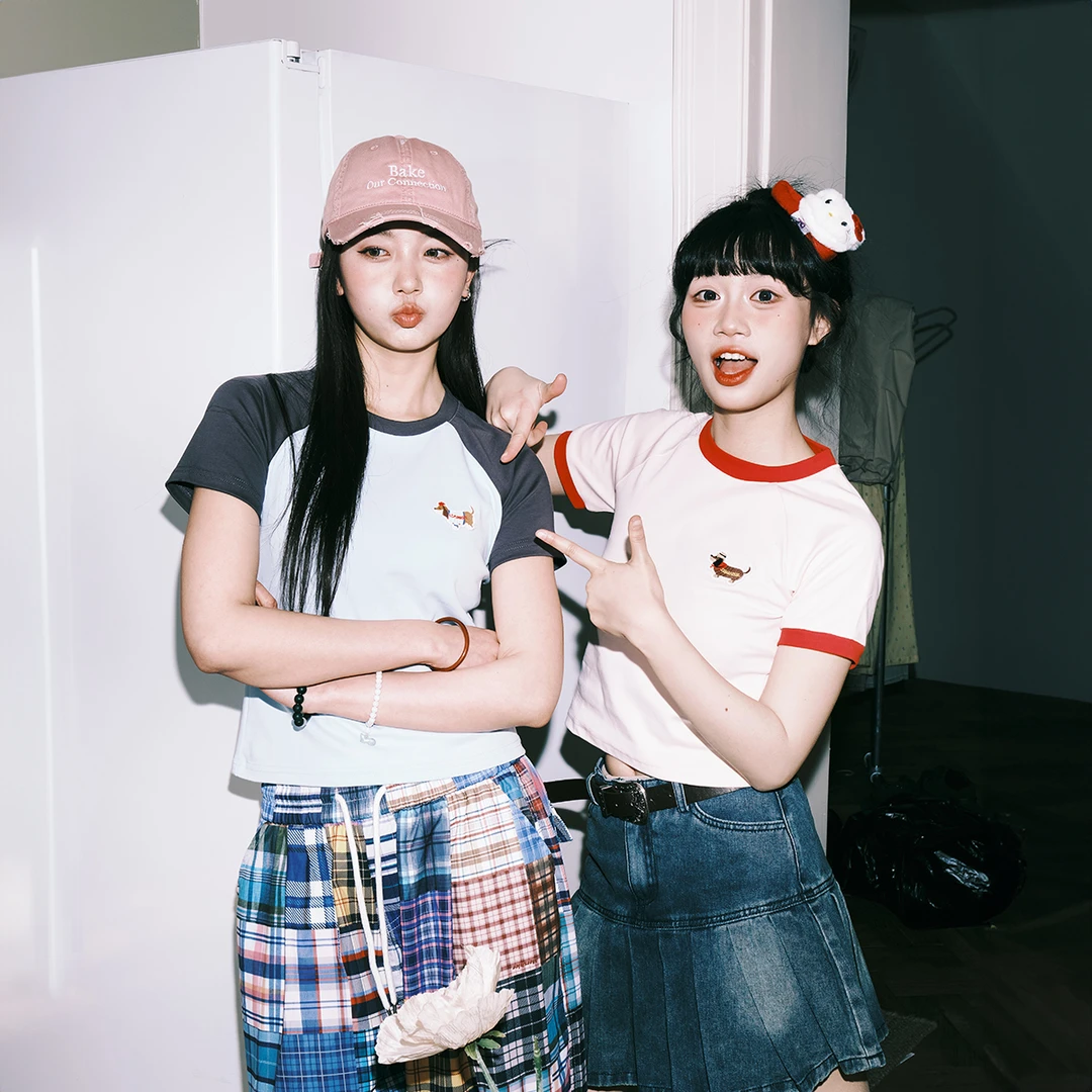 lemanism2025夏季短款腊肠狗修身显瘦半袖内搭短t体恤衫