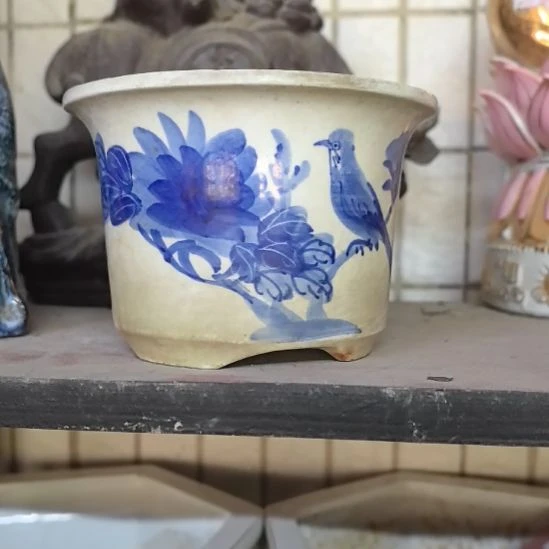 月***姐青花瓷器花盆1个包邮