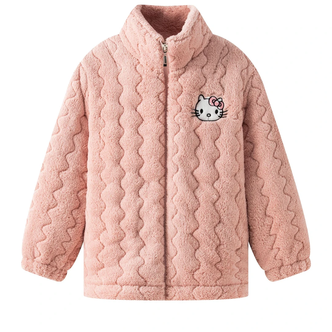 珊瑚绒睡衣女秋冬季加厚加绒可爱睡衣2025新款三层夹棉24328