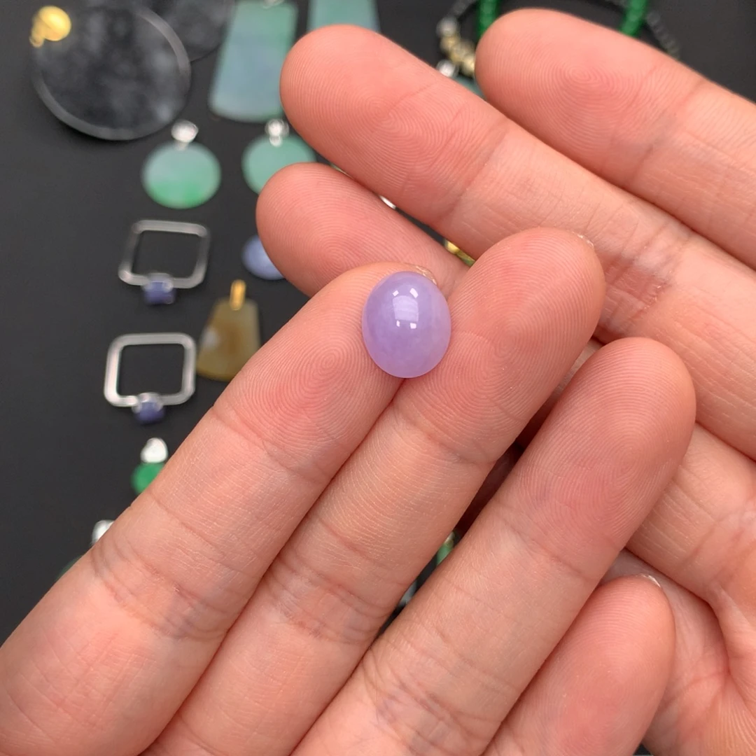 道***友翡翠裸石紫色蛋面