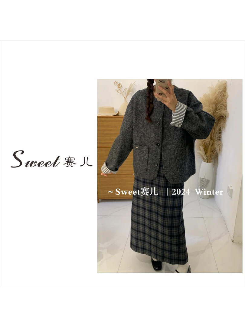 【莫奈花园】｛4006｝条纹韩系简约风短外套