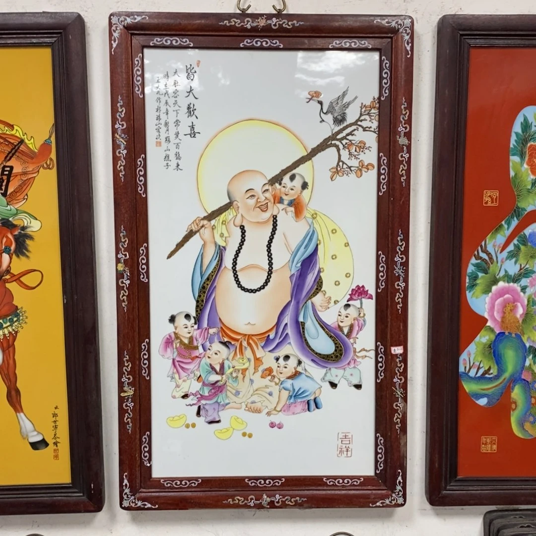瓷片90*52*1景德镇瓷板画柴窑烧制