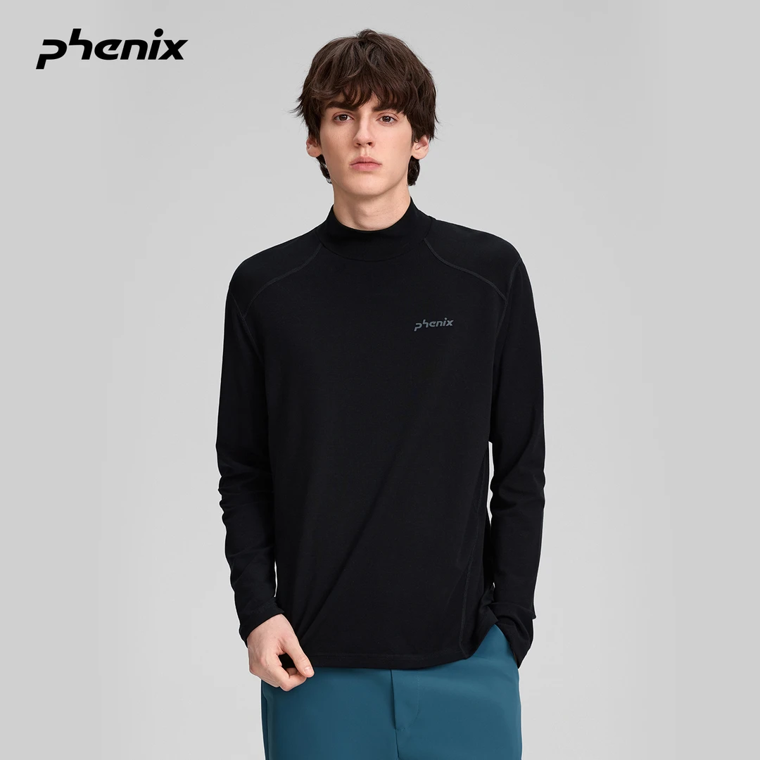 phenix菲尼克斯美利奴长袖T恤男2025秋半高领宽松天丝羊毛打底衫