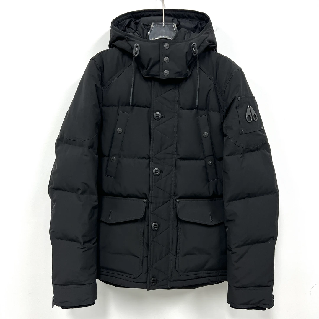 99新 MOOSE KNUCKLES/慕斯纳可兹 小剪刀黑色羽绒服外套 S码