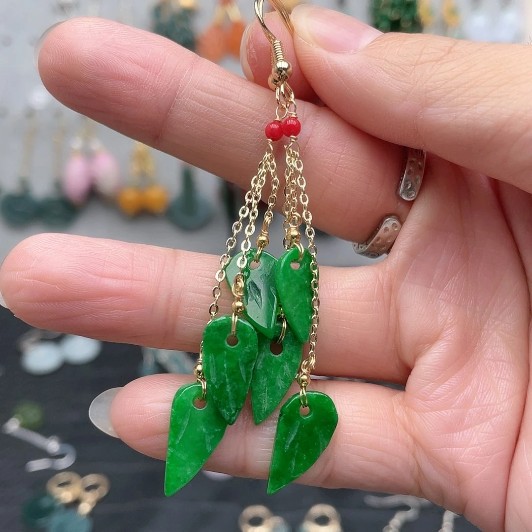 翡翠合金耳饰653