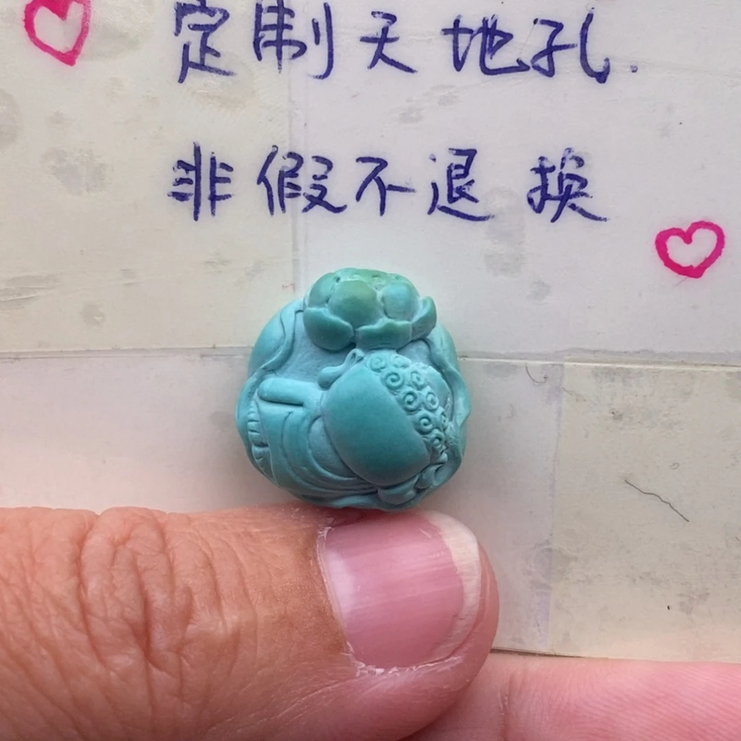 兔***条绿松石未镶嵌卧佛