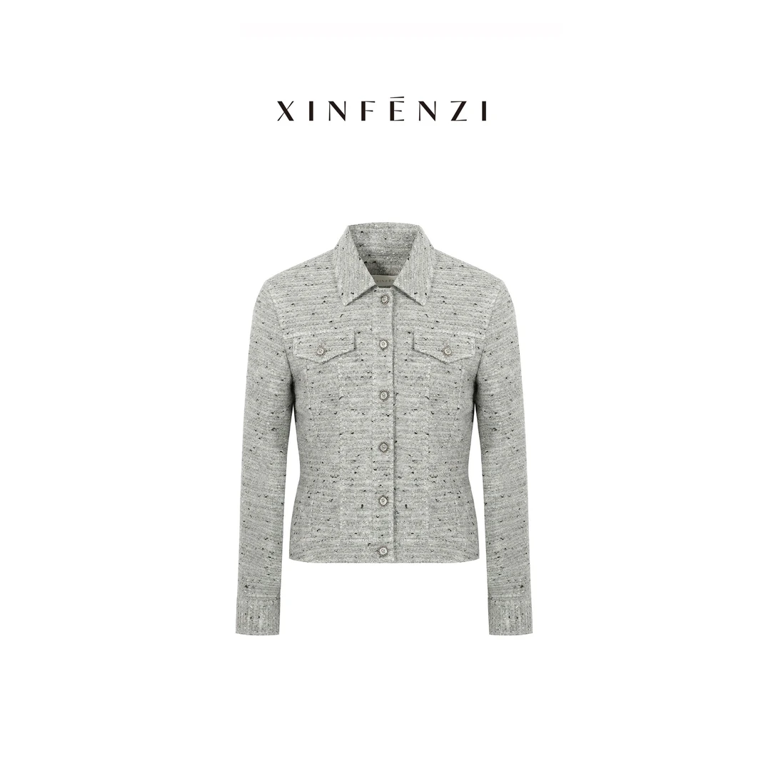 【不可多得】XINFENZI 轻奢耐看羊毛混纺小香外套 FJK36648