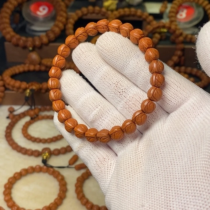 点***点桃核手串秦岭龙纹桃核