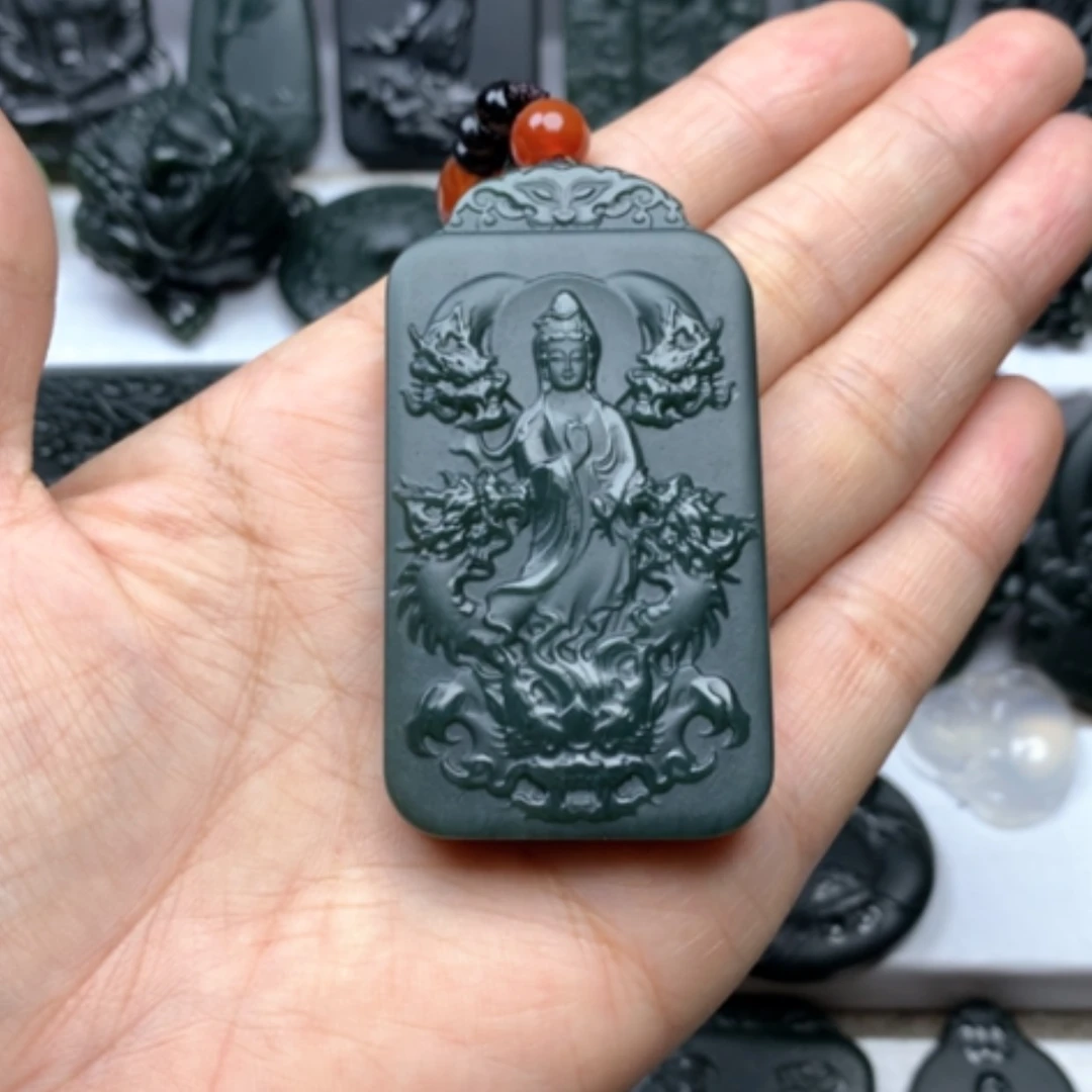 【闪购商品】颈饰未镶嵌和田玉双面雕刻