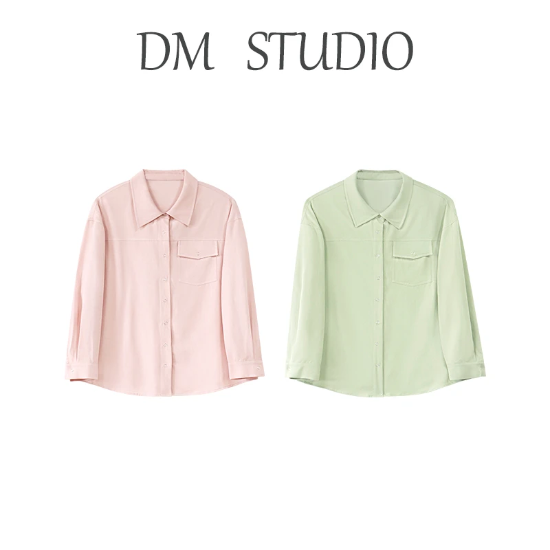 XX DM17119【果冻夏日】小翻领修饰脖颈线条简约不简单修身正肩衬衫