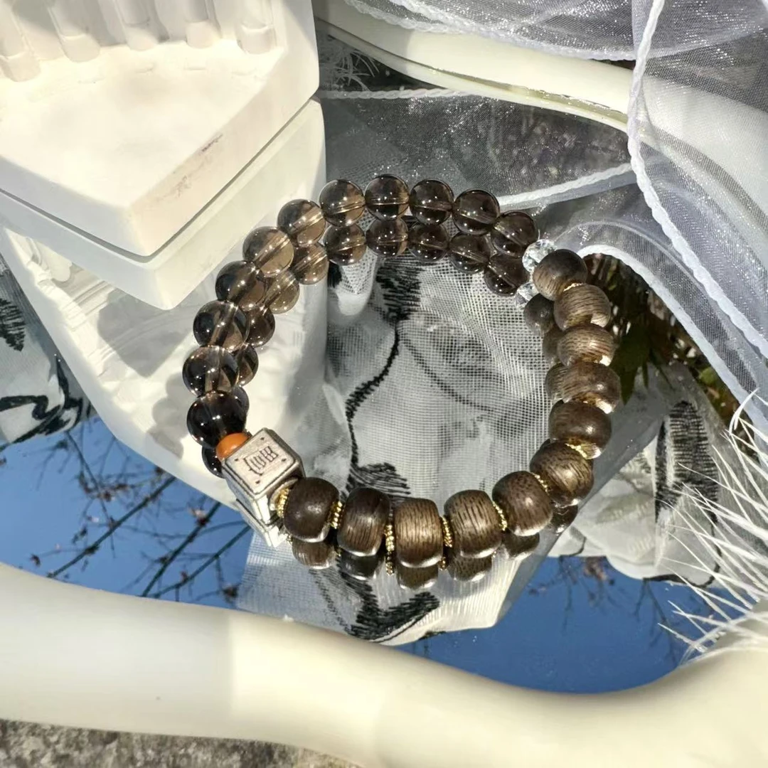 天然茶晶单圈手链