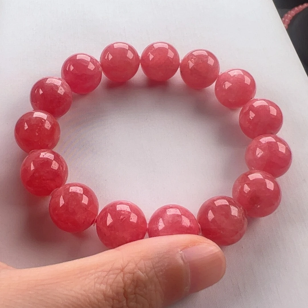 未镶嵌菱锰矿（红纹石）手串