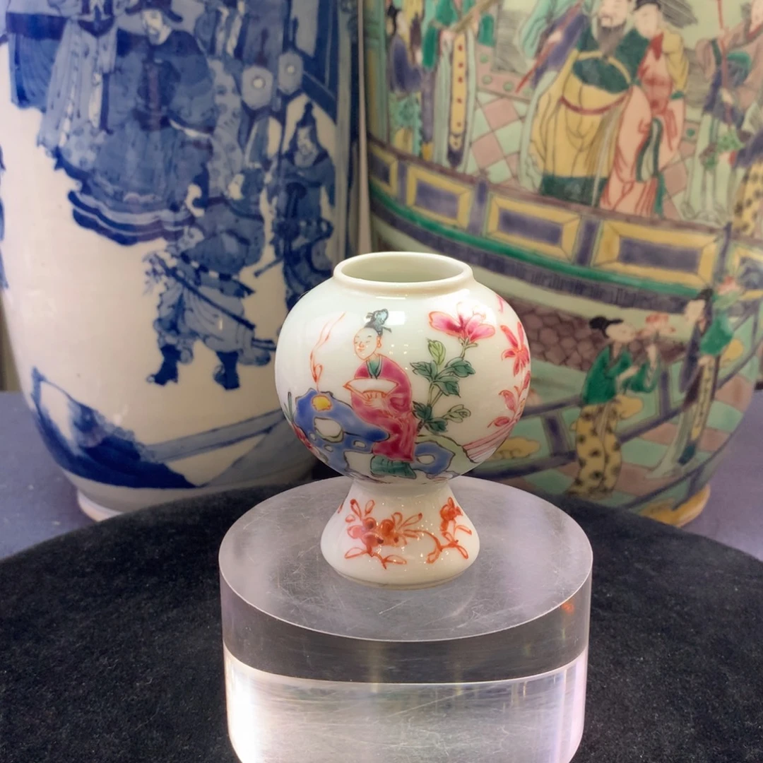 陶其他2594瓷器—粉彩人物花卉豆型洗