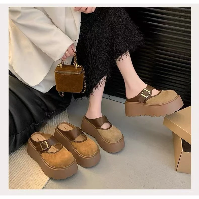 春款法式拖鞋女新款配裙子仙女风包头透气拖鞋7076-29或7670-29