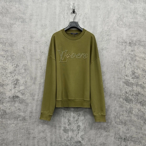 未使用 LouisVuitton/路易威登 Lv铆钉Logo休闲卫衣/WK917/M码