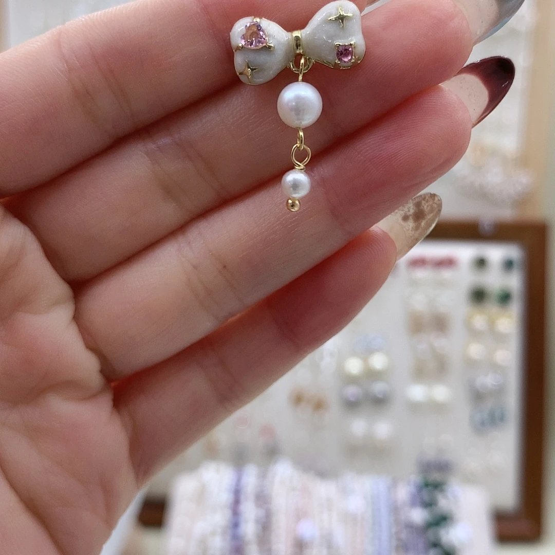 耳饰淡水珍珠银S925镶嵌