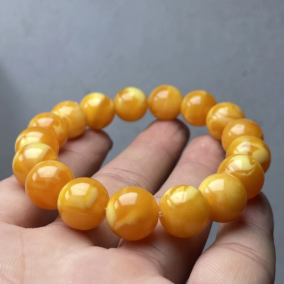 SZ-81号精品鸡油黄12mm手链多样性发一件百搭