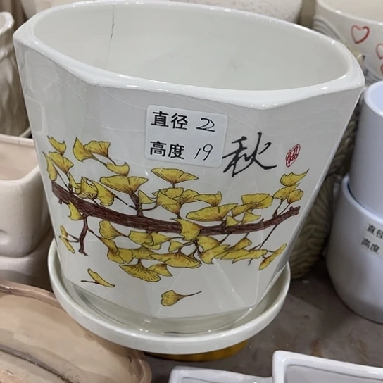 多肉绿植陶瓷花盆9.9包邮，有孔