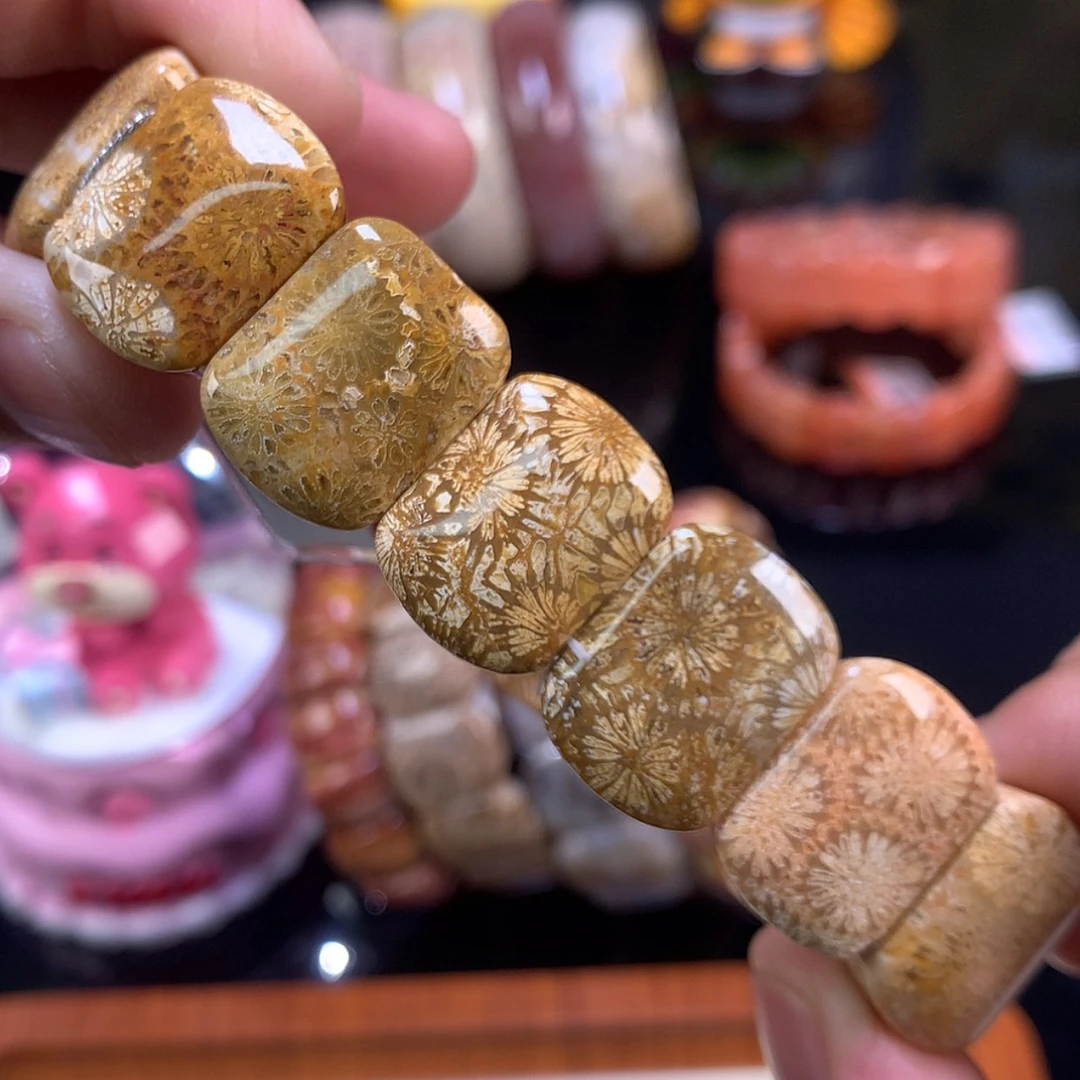 【闪购商品】颈饰未镶嵌硅化珊瑚(珊瑚玉)13号大花花➕皮花