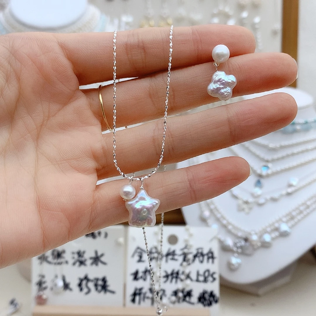 颈饰淡水珍珠银S925镶嵌