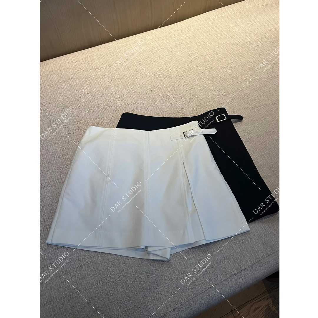DAR STUDIO 【腰扣裙裤】2025夏个性扣带简约A字气质短裙裙裤 31000