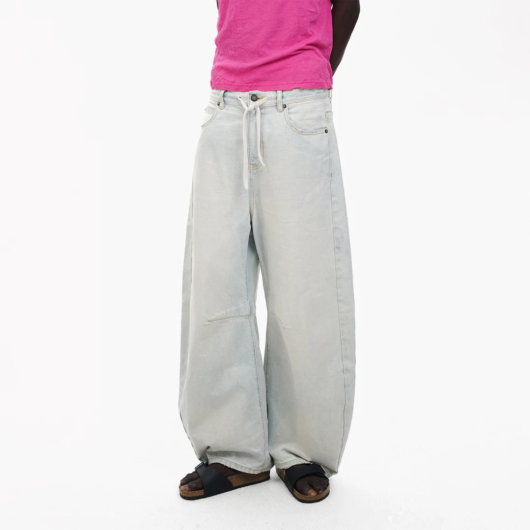 【新品】MASONPRINCE*夏日凉白开 抽绳立体自然弯刀牛仔长裤