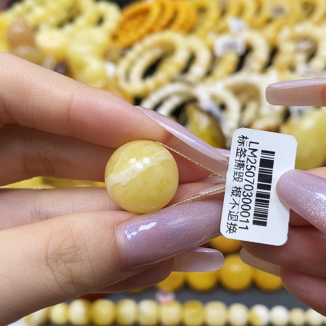 琥珀未镶嵌裸石圆珠16.8mm