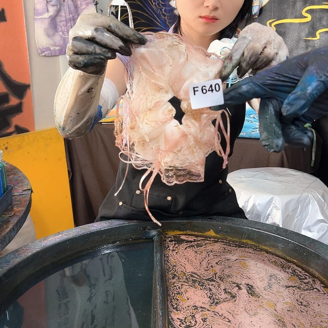 640蕾丝发圈粉金