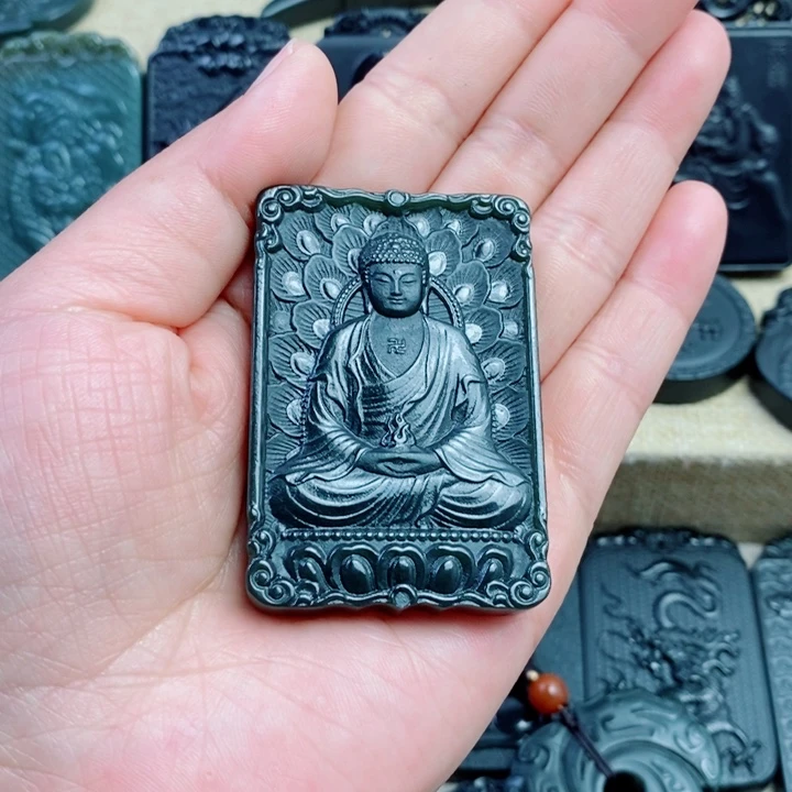 和田玉（青玉）未镶嵌颈饰以**待双面雕刻