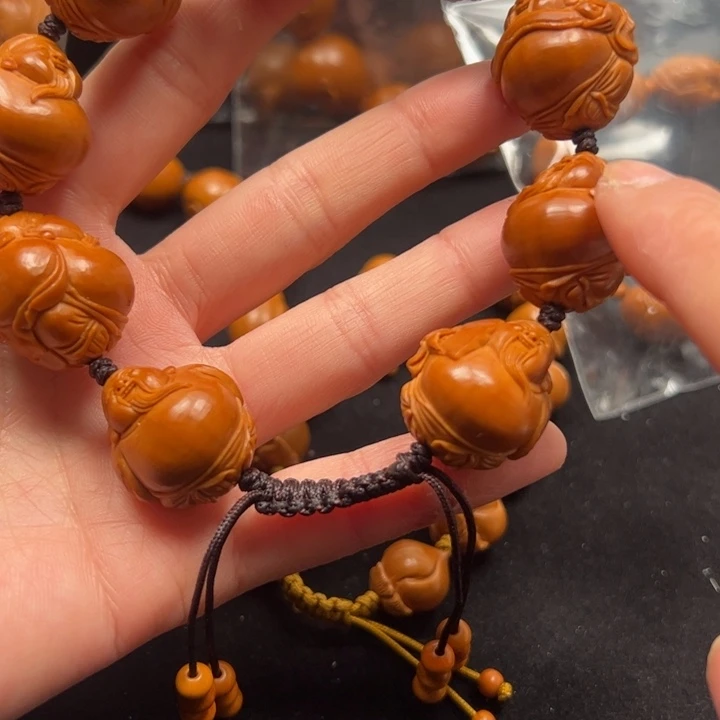 冰***水橄榄核手串大肚财神