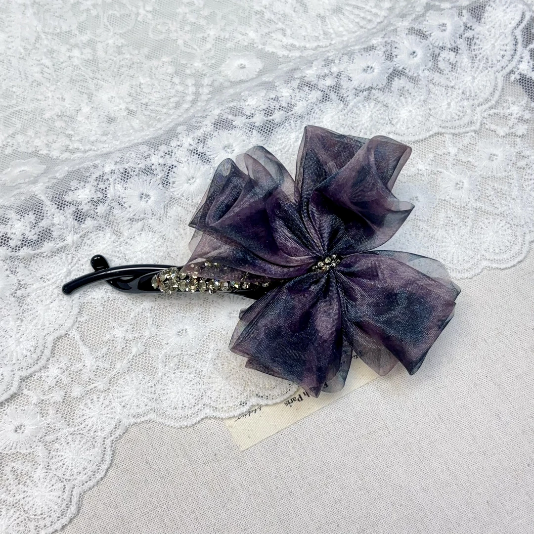 韩国东大门发饰新款纱纱气质手工扭扭夹