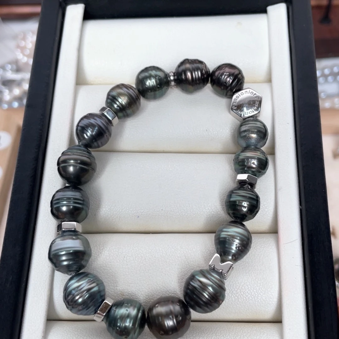 银S925镶嵌手绳海水珍珠