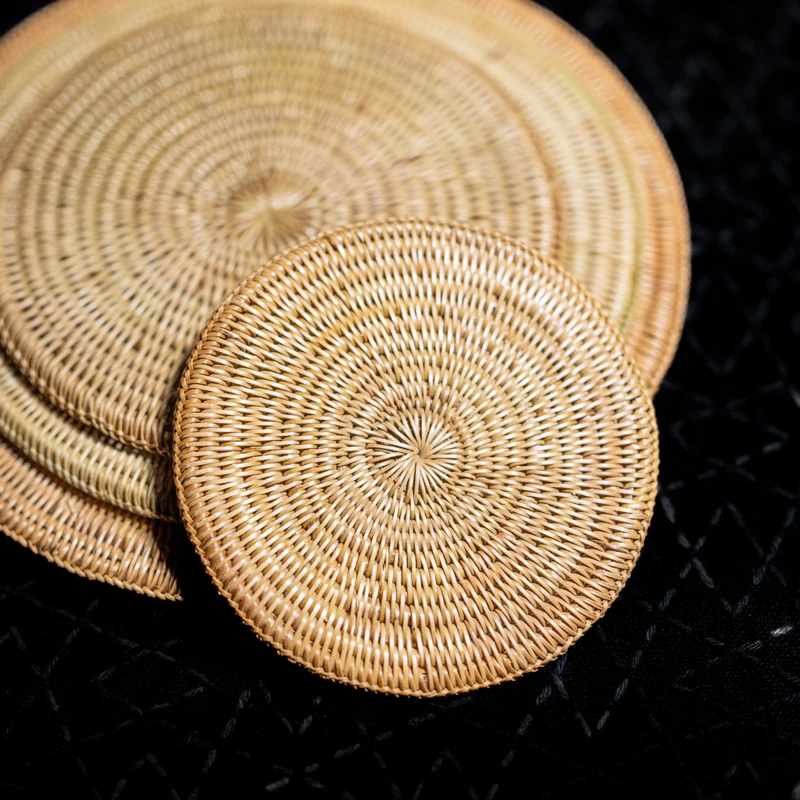 纯手工精编藤垫紫砂壶藤编铁壶陶壶隔热垫子防烫耐热干湿两用壶托