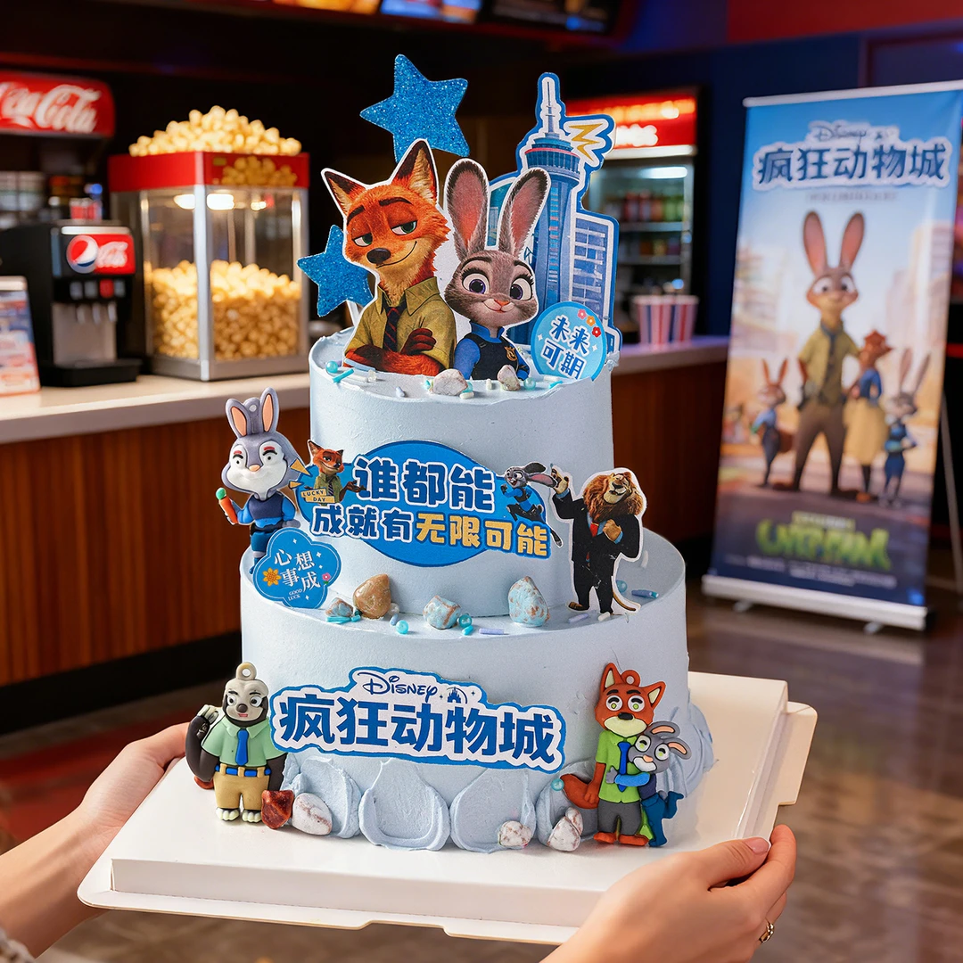 网红疯狂动物城蛋糕装饰朱迪兔子尼克狐狸无限可能未来可期插牌