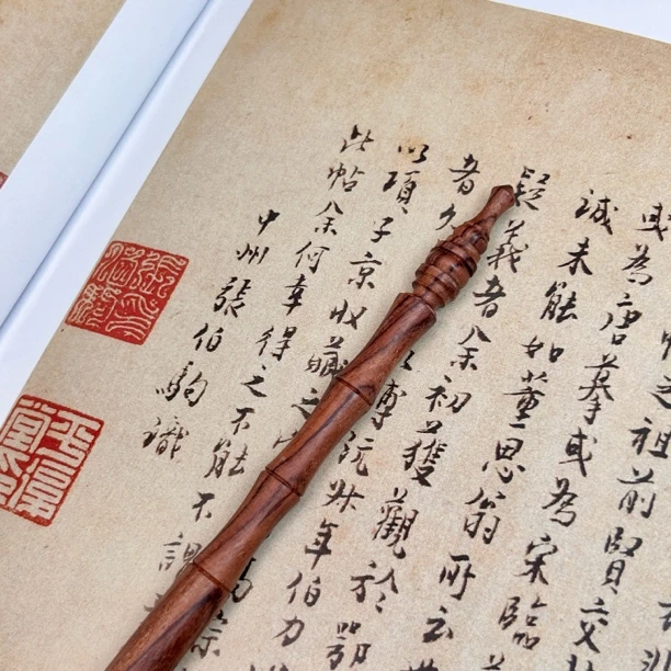 定制花梨木纯紫毫2.3瘦金体小楷簪花抄经专用毛笔