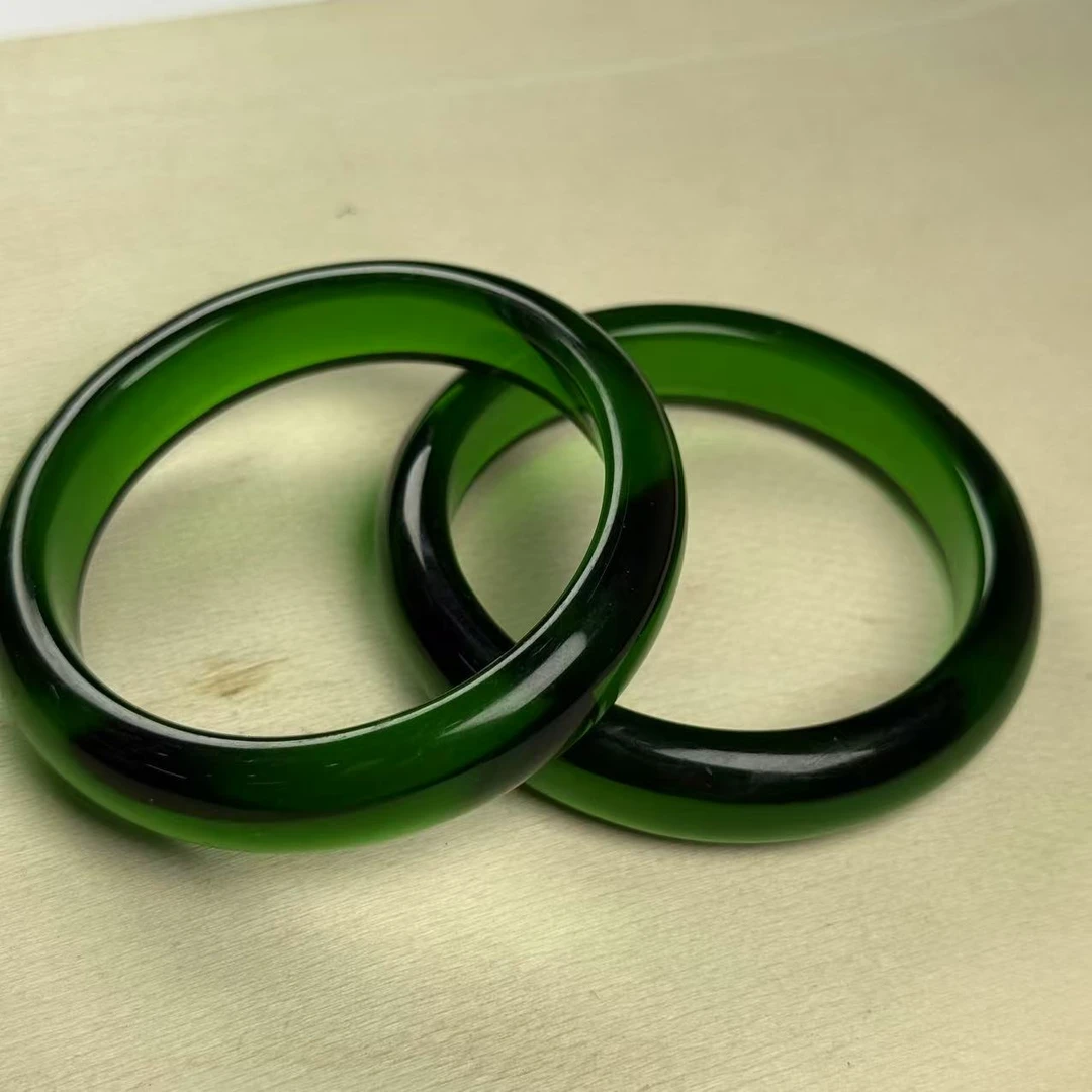 【静雯珠宝】XT013 高透玄冰秦子绿 手镯 多样性发其一